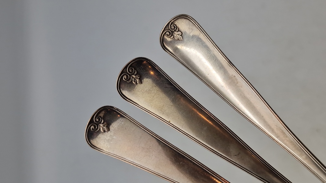 Samling Skeer af provinssølv/bondesølv (vægt på sidste foto)