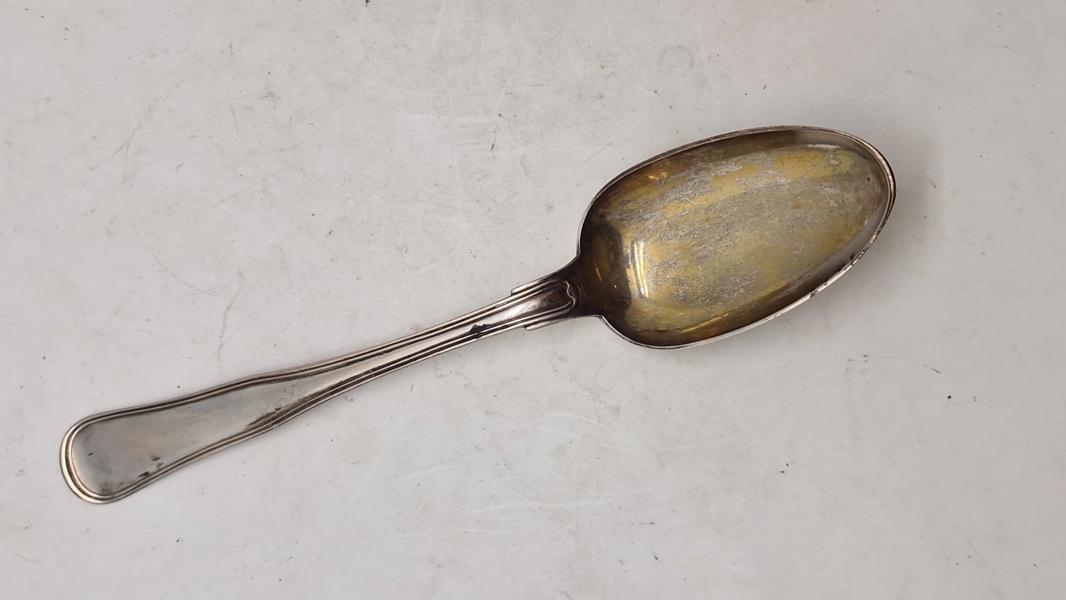 Ske af provinssølv/bondesølv (vægt på sidste foto)