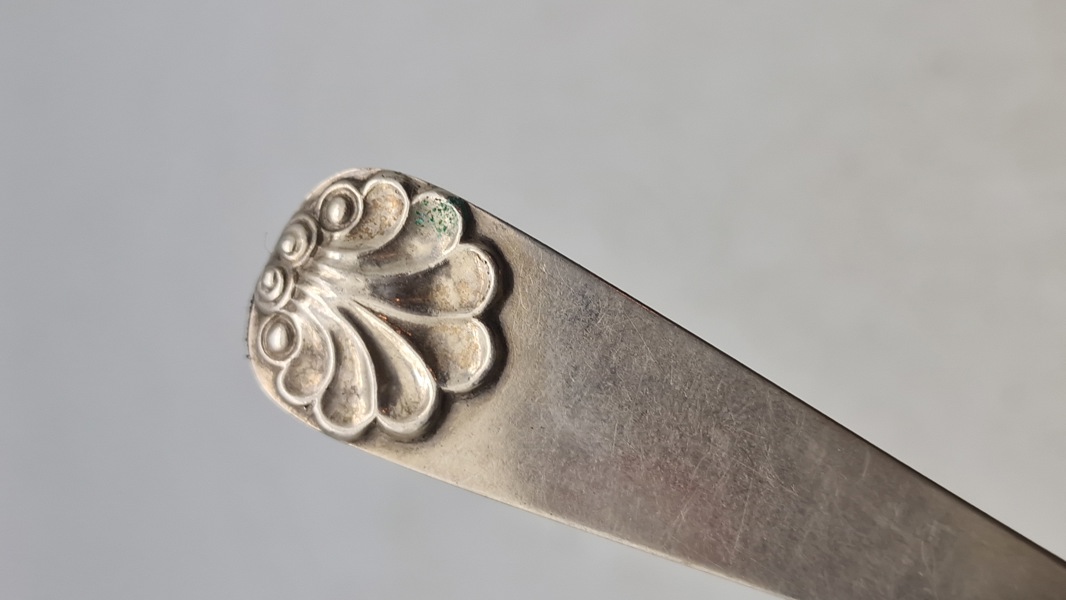 Ske af provinssølv/bondesølv (vægt på sidste foto)