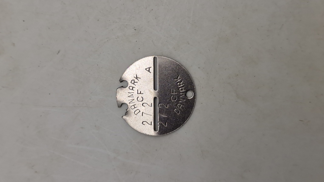 Original dansk id brik fra civilforsvaret