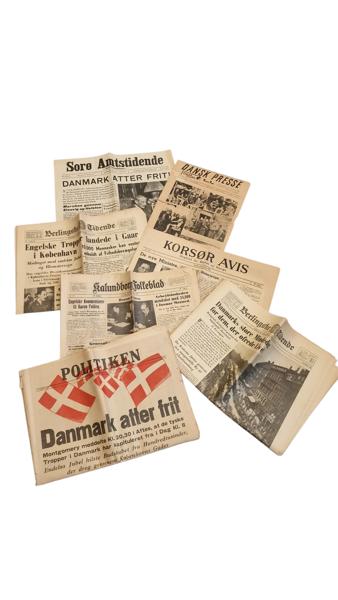 Samling originale danske befrielses aviser 