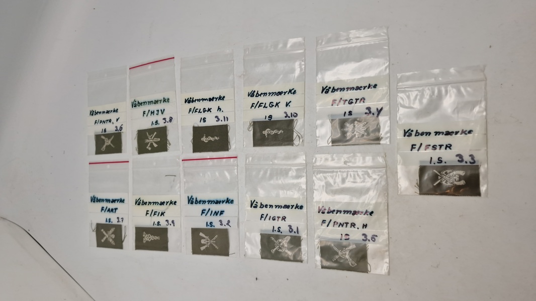 Samling hær stofmærker 