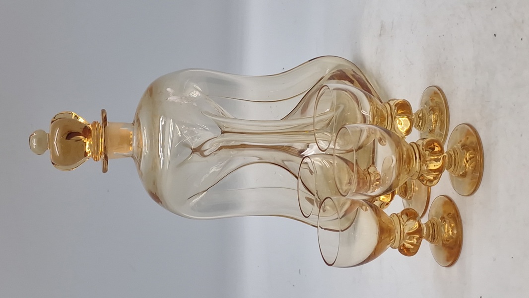 Jacob E Bang klukflaske med Gisselfelt glas 