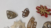 Samling originale engelske regimentsmærker mm.