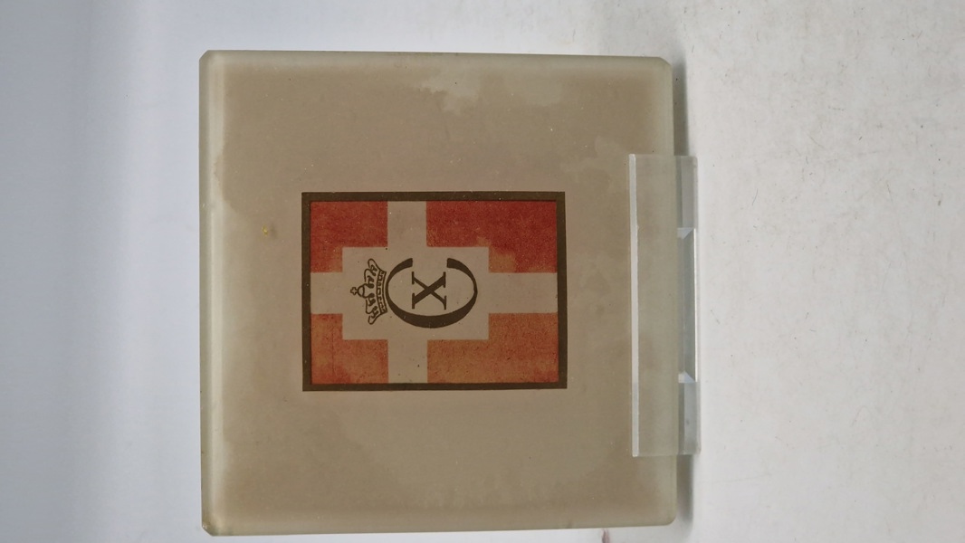 Original Kong Christian X plakette af glas