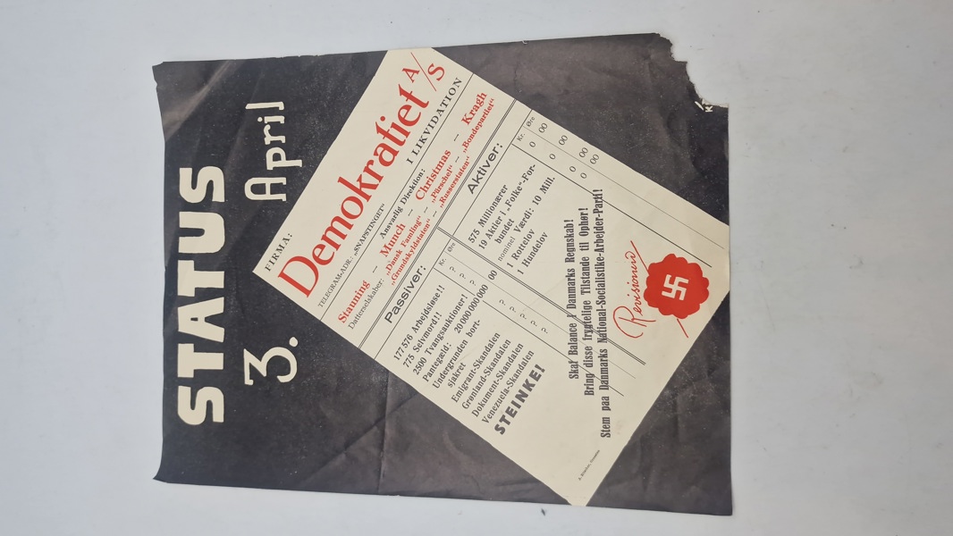 Ekstremt sjælden original D.N.S.A.P valgseddel