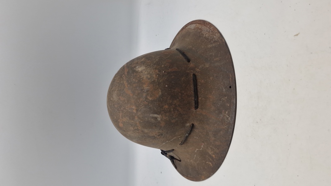 Original Civil Defence "Zuckerman" stålhjelm fra Anden Verdenskrig