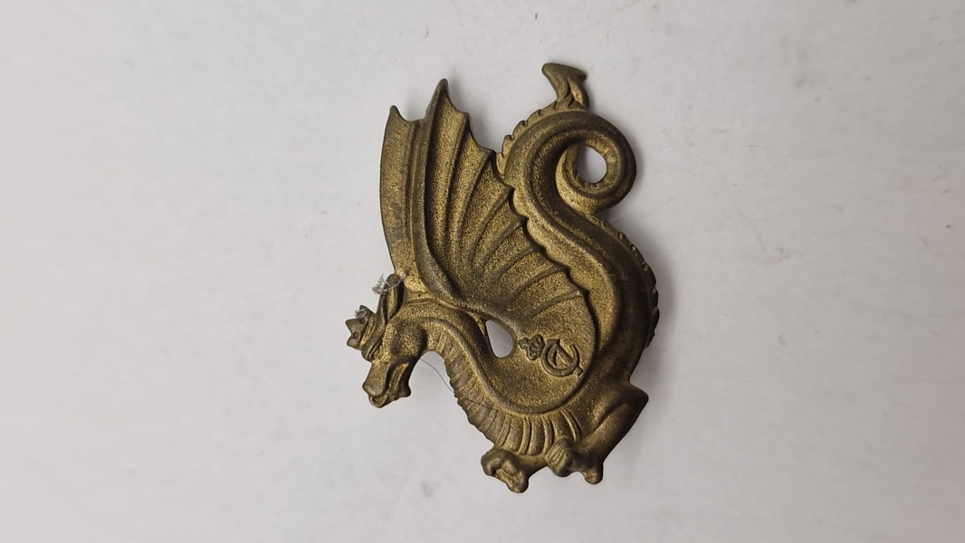 Sjældent originalt baretmærke fra 15 Bataillon Lollandske Fod Regiment 1949-1951