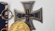 Original tysk ww1 ordensspange (Eisernes kreuz, 2.kl, China-Denkmünze, Ehrenkreuz des Weltkrieges (G7 Unbekanter), Dienstauszeichnung 1. Klasse)