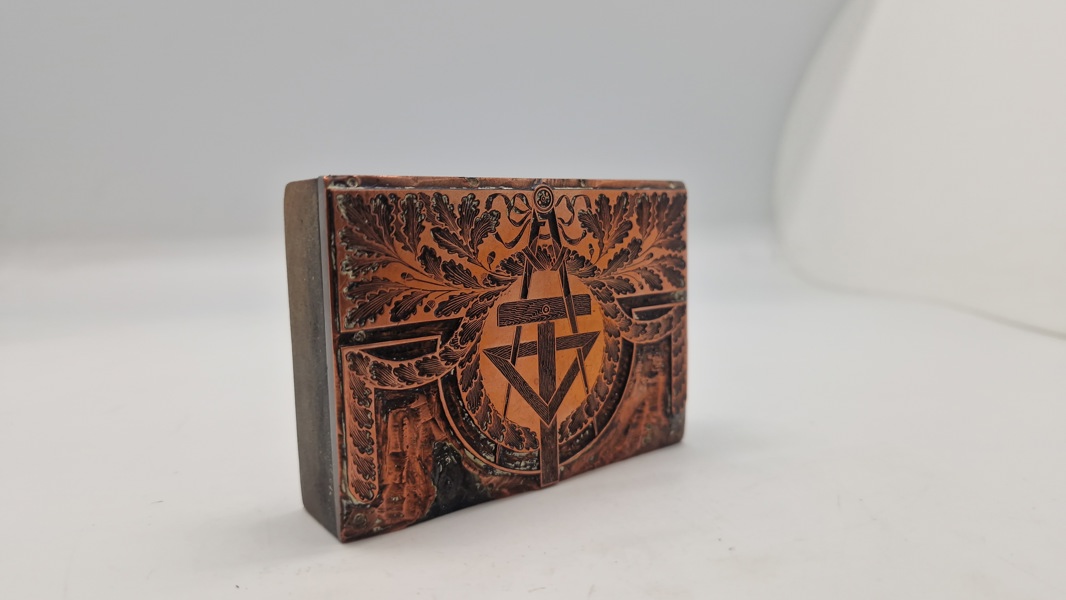 Sjælden original frimurer stempel blok