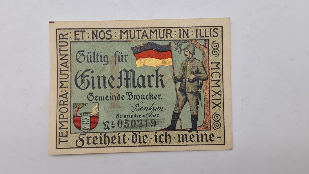 Original “Nødseddel” Broager