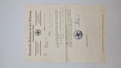 Originalt  brev fra "Deutsche Kolonie in der Schweiz, Gemeinschaft Basel" dateret den 29. august 1944, adresseret til fru Marie Ruf, hvori hun anmodes om at betale udestående bidrag
