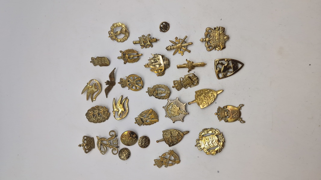 Samling regiments mærker 