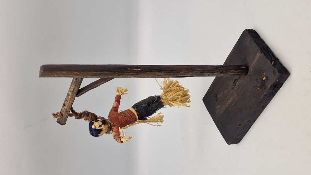 Sjælden original dukke fra ww2 forstillende Adolf Hitler hængt 