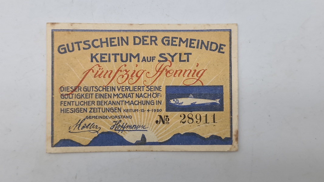 Original “Nødseddel” Sylt 