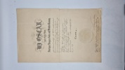 Originalt urkunde underskrevet af den Svenske konge til Oscar Siegfred Christian O'Neill O'Neill Oxholm, 1855 - 1926