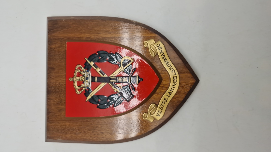 Originalt militært vægskjold - Vestre landsdels kommando
