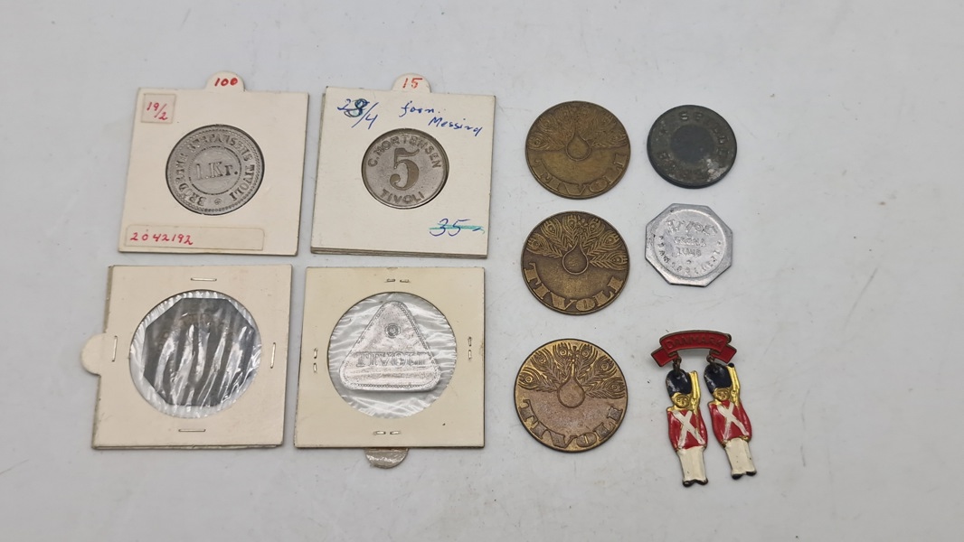 Originalt lot Tivoli mønter mm.