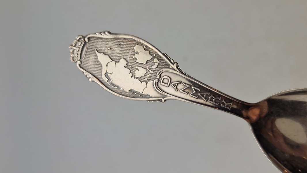 Original dansk national ske af nysølv