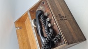 Original felttelefon antageligvis anvendt i det danske søværn i 1920’erne. Delvist sammensat af tysk ww1 felttelefon
