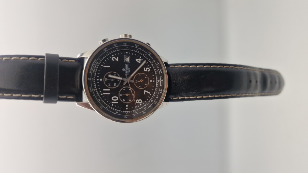 Originalt Junghans Chronograph 41/4449 40mm All Steel Flieger Style