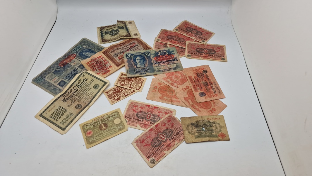 Samling originale tyske pengesedler fra 1920 erne