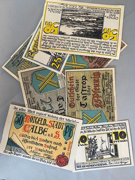 Samling original tysk Notgeld - ww1/2