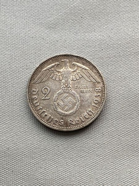 Original 2 Reichmark af sølv 