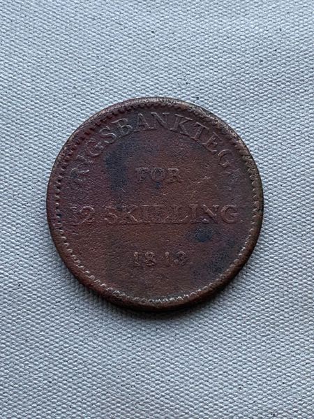 Originalt rigsbankstegn for 12 skilling 1813