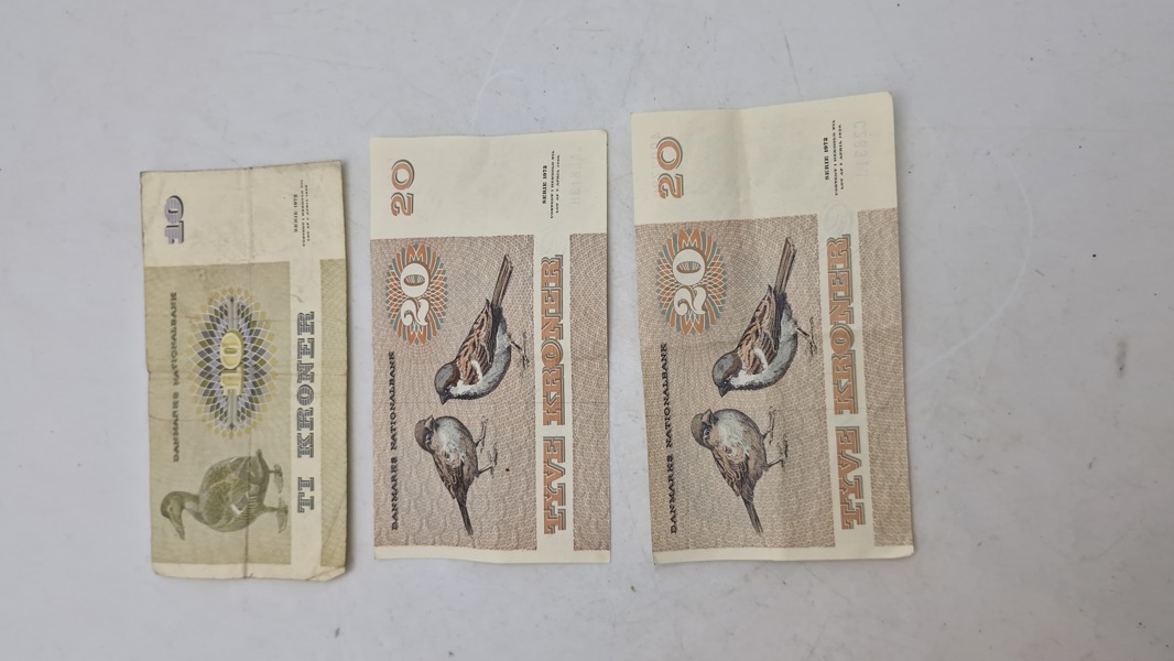 Samling originale danske pengesedler