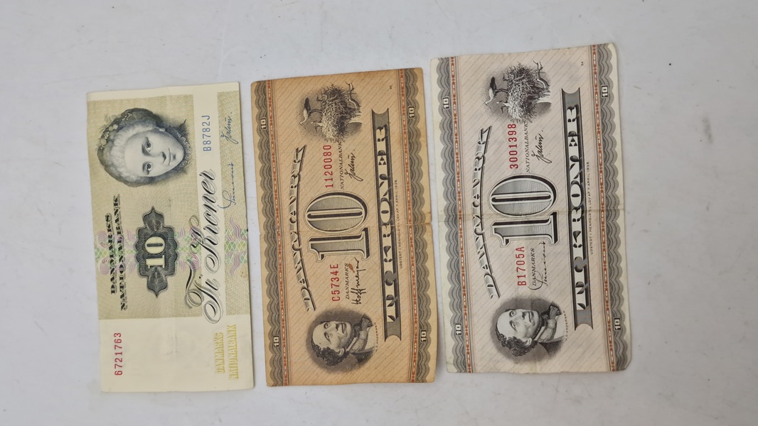 Samling originale danske pengesedler