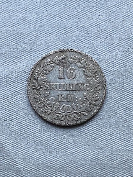 Original 16 skilling af sølv 1856