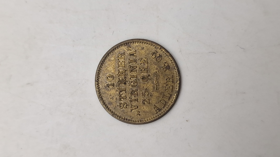 Original dansk reklame-jeton fra Adler & Co