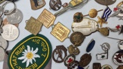 Stort lot pins og medaljer 