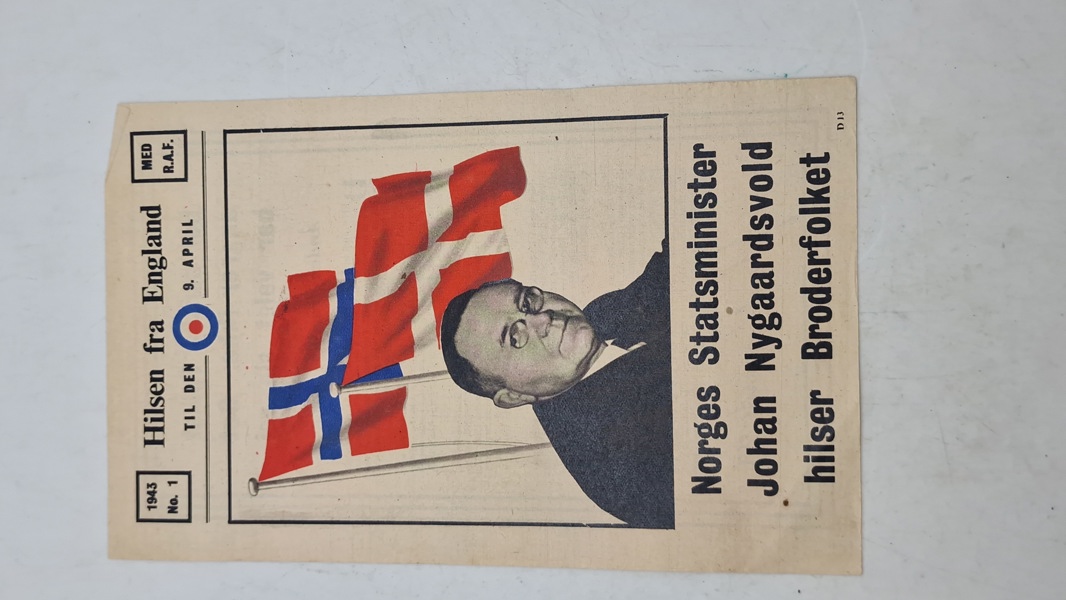 Originalt illegalt blad, nedkastet over DK fra Engelske maskiner ww2