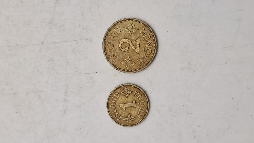 Original islandsk 1 & 2 krone 
