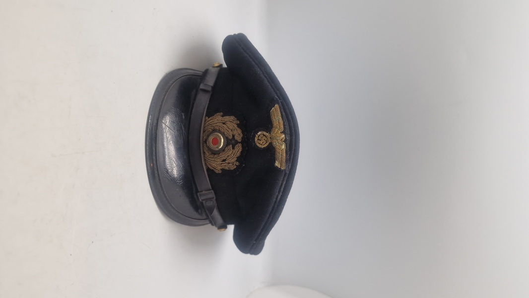 Tysk officerskasket Marine, mærker originale kasket måske lige efter krigen