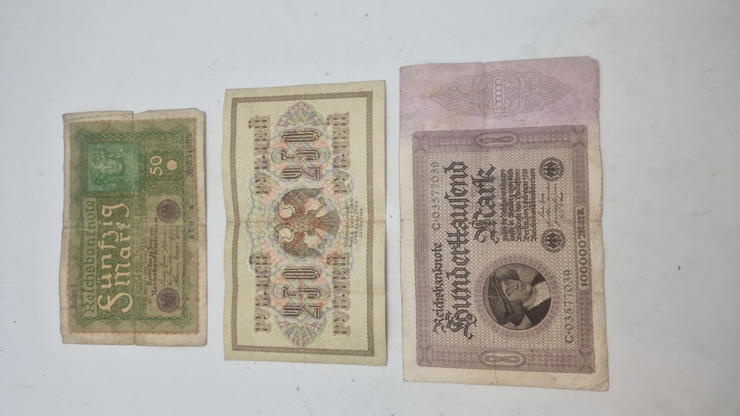 Originale tyske/ Russiske sedler