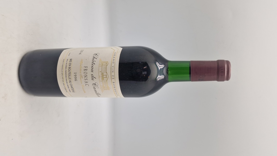 Château du Carillon Fronsac rødvin fra 1996 med fin væskestand 