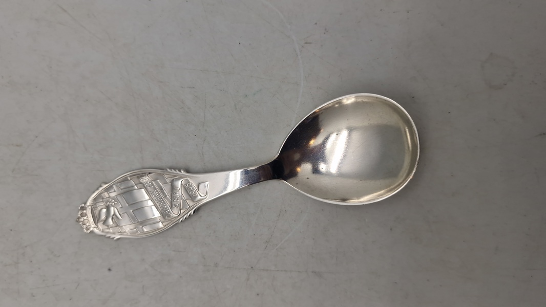 Original ske, af nysølv fra 4.maj 1945