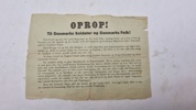 Originalt Oprop nedkastet over danske byer den 9.april 1940