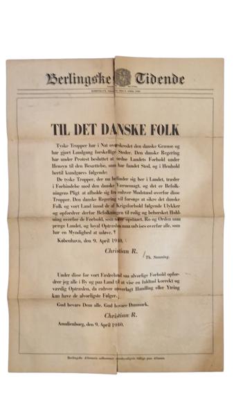 Original plakat fra 9 april 1940 