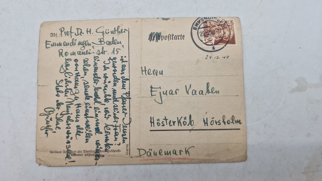 Originalt brev sendt til Ejnar Vaaben (Lederen af det første danske nazistiske parti) 