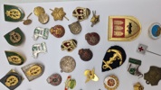 Samling diverse mærker og medaljer 
