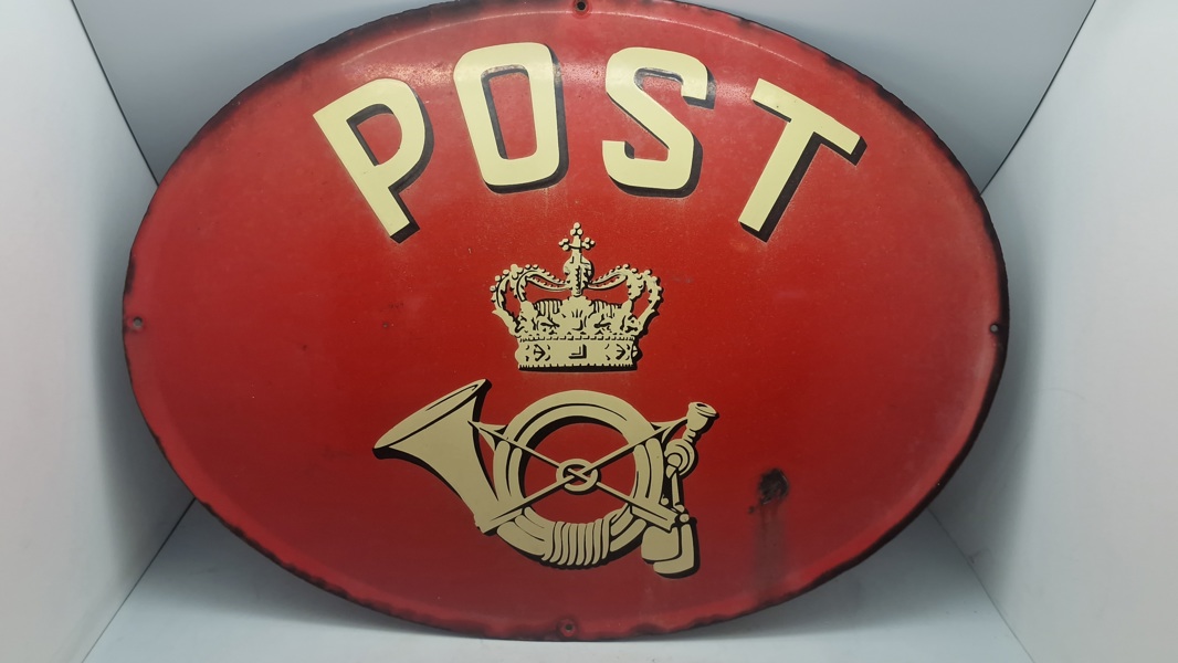 Originalt post emaljeskilt 