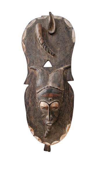 Original afrikansk portræt maske af træ 