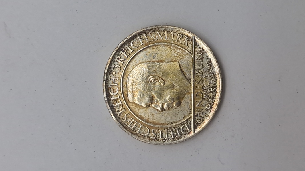 Original tysk 5 Reichsmark mønt fra 1929 af sølv