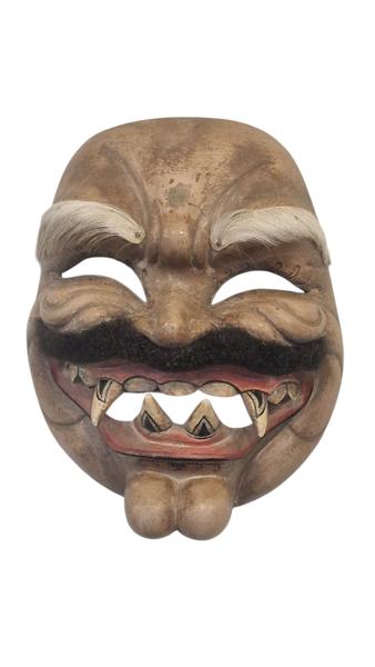 Original asiatisk dæmon maske af træ