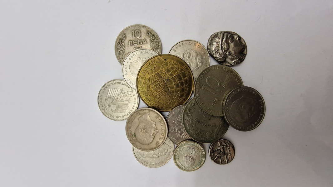 Samling blandede mønter