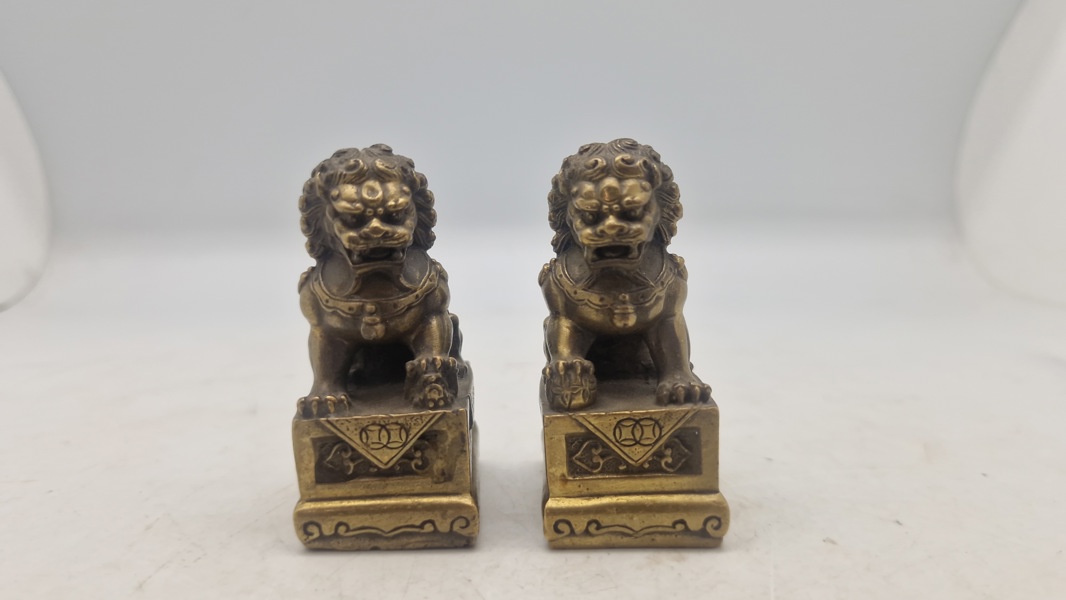 Bogstøtter forstillende kinesiske Fohunde